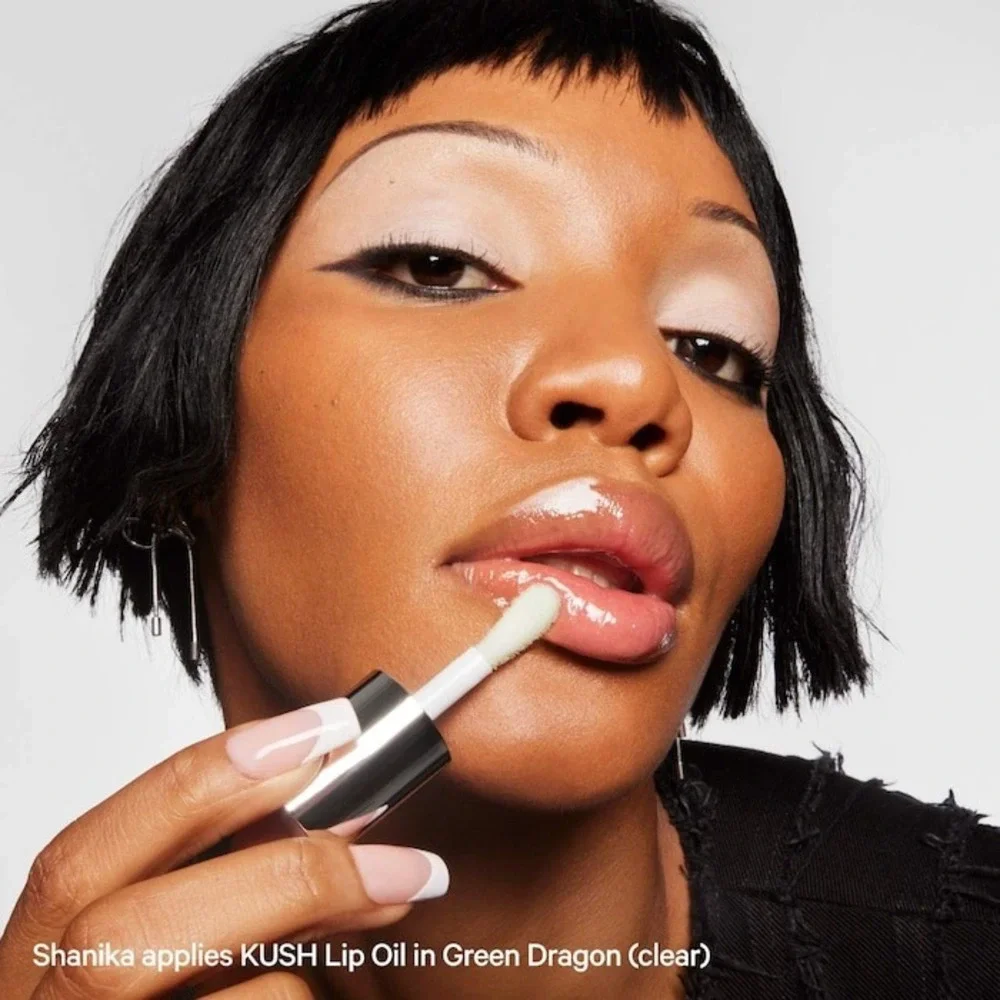 Milk Makeup KUSH Hydrating Sheer Lip Oil Green Dragon Sage/Peppermint Clear Tint
